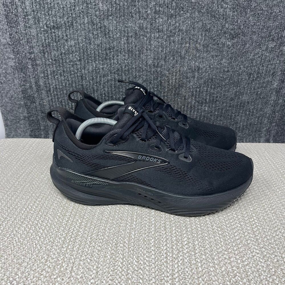 Brooks Glycerin GTS 22 Triple Black Athletic Running Shoes Mens Size 11 2E WIDE